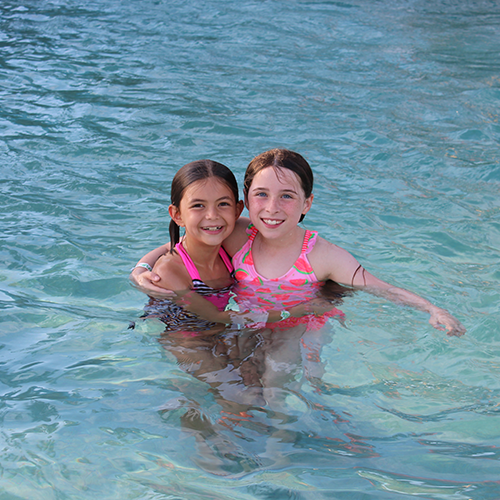 two girls in water
